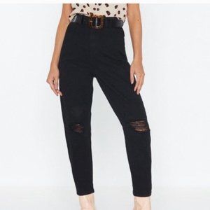 Nasty Gal Distressed Mom Jean
